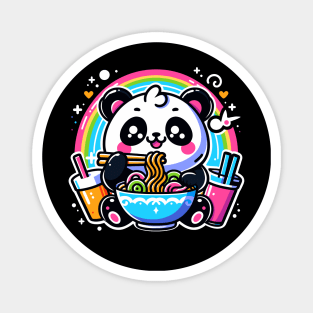 Panda Eating Ramen Magnet